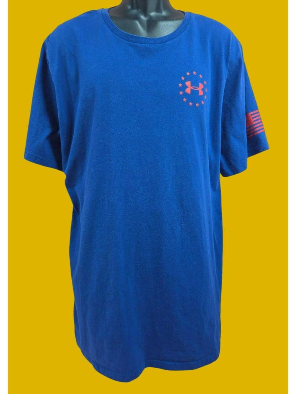 Under Armour Mens HeatGear Loose Fit Freedom T-Shirt 3XL Royal Blue